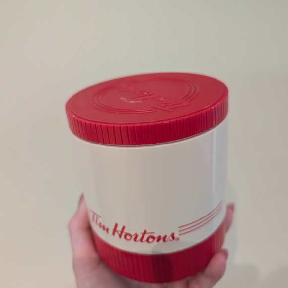 Tim Hortons Red and Cream Vintage Thermos Style Container - Picture 5 of 8